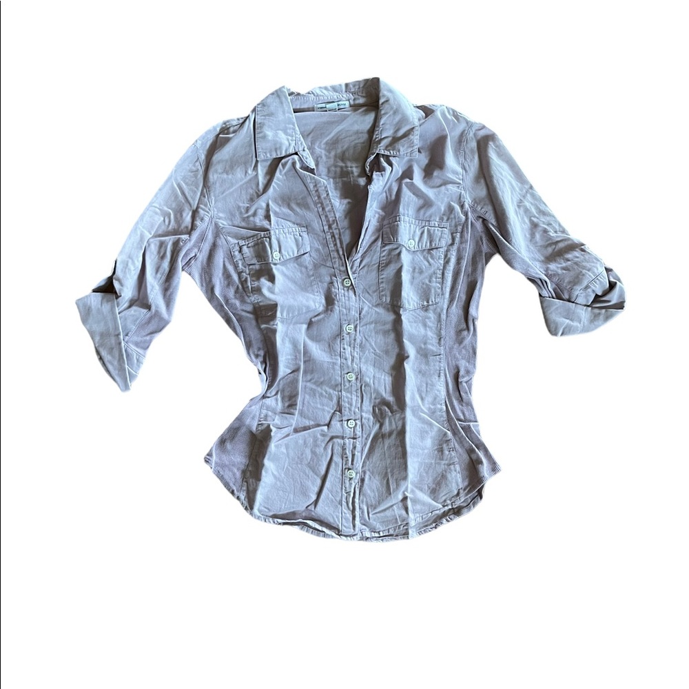Standard James Perse Contrast Panel Blouse Light Purple - Picture 5 of 7